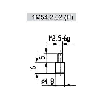 Messuhr-Taster flach, Durchmesser 4,8mm