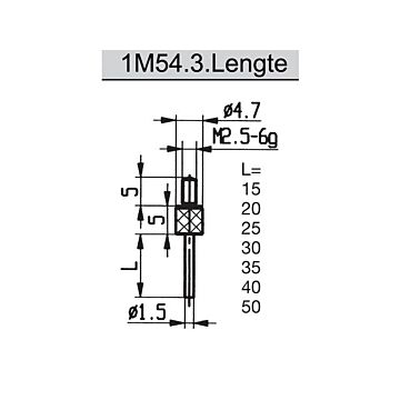 Messuhr-Taster Stift, Durchmesser 1,5mm