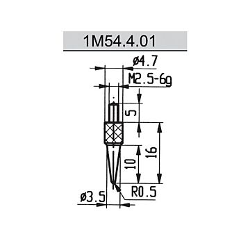 Messuhr-Taster Konus, R0,5