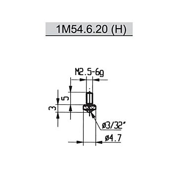 Messuhr-Taster Kugel, L=3mm