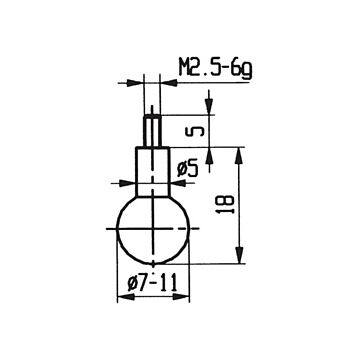 Messuhr-Taster Kugel, Durchmesser 7 bis 10mm