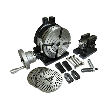 Horizontal-Vertikal- Rundteiltisch 150 mm mit Indexierset, Aufspannwerkzeug und Reitstock