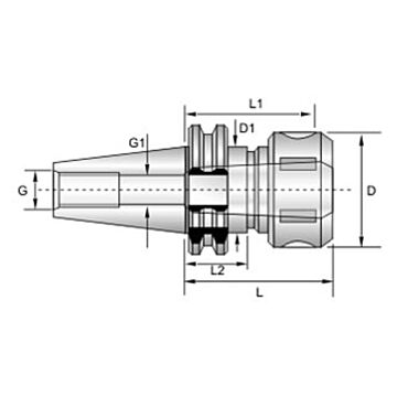 SOBA ER Spanzangenfutter mit Aufnahme TC SK DIN 69871